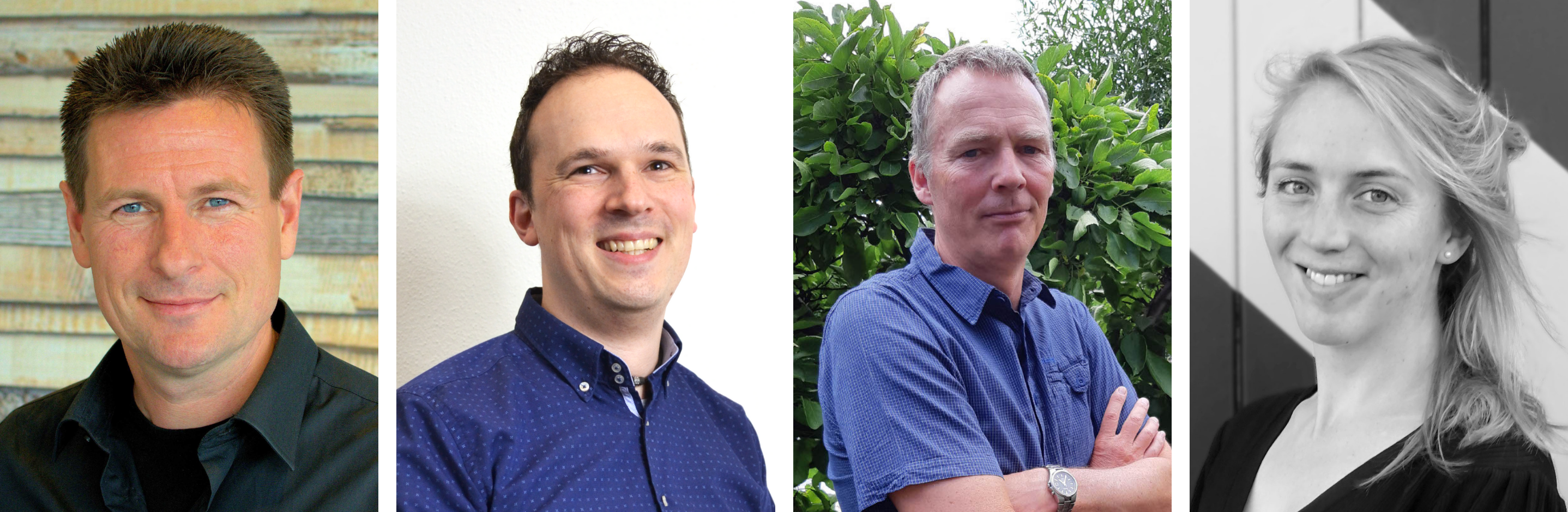Van links naar rechts: Johan Labordus: ontwerpleider. Casper van Wijk: manager ontwerp. Rob Vermeulen: ontwerper harde keringen. Heleen van Boxelaere: landschapsarchitect.
