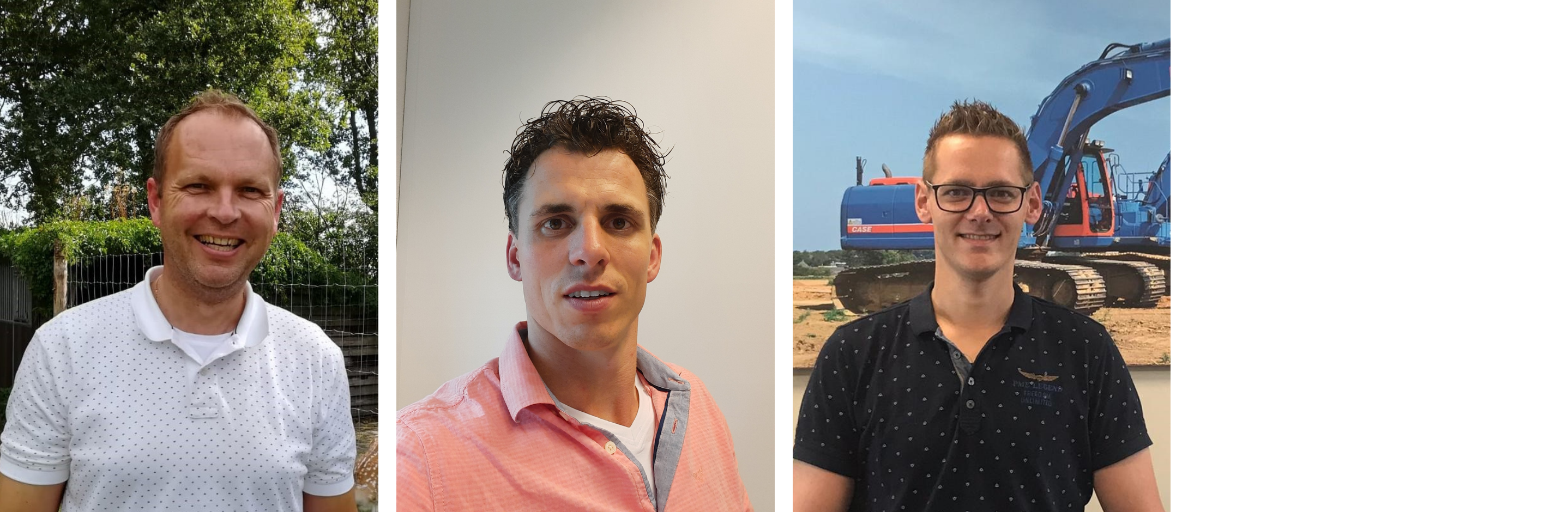 Van links naar rechts: Folkert Metselaar: coördinator conditionering & bomen. Dennis Wicherson: coördinator voorbereiding realisatie. Reinier Hakvoort: uitvoerder conditionering.