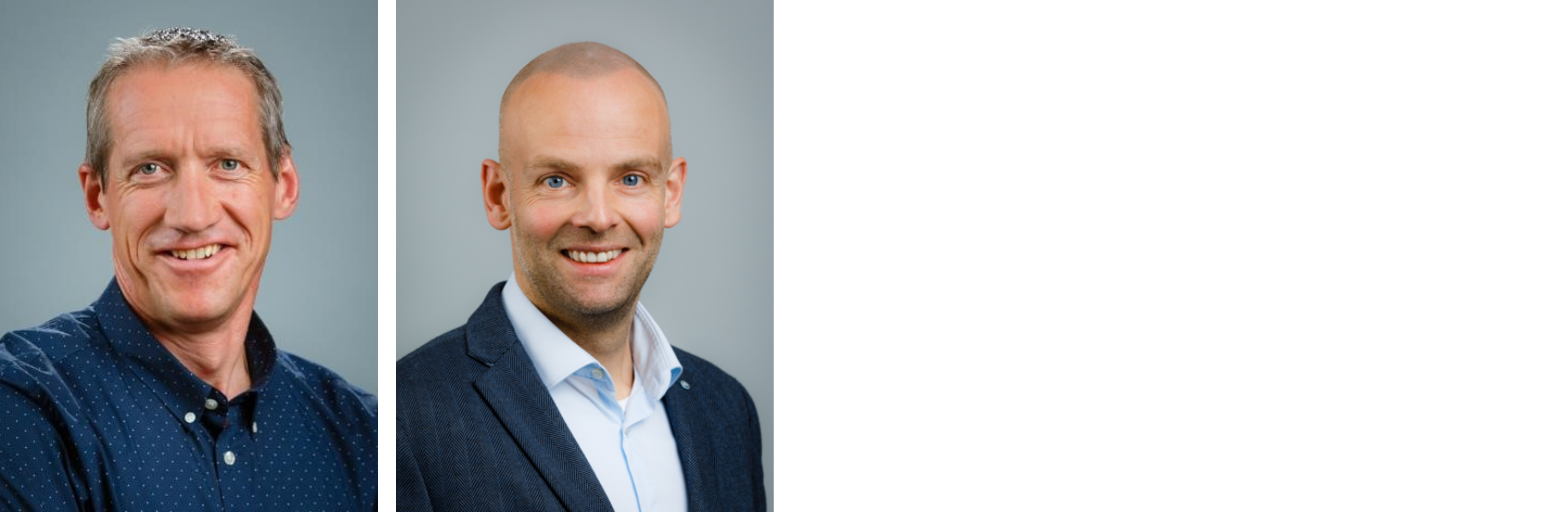 Van links naar rechts: André Pelgröm: coördinator grondzaken. René Westerveen: adviseur grondzaken.