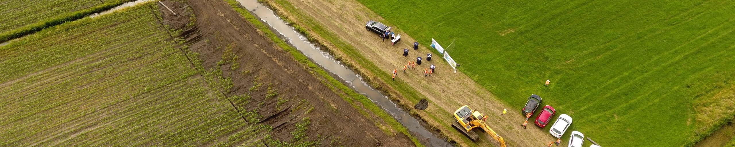 werkzaamheden bij nijeveen kolderveen van bovenaf getoond met een drone