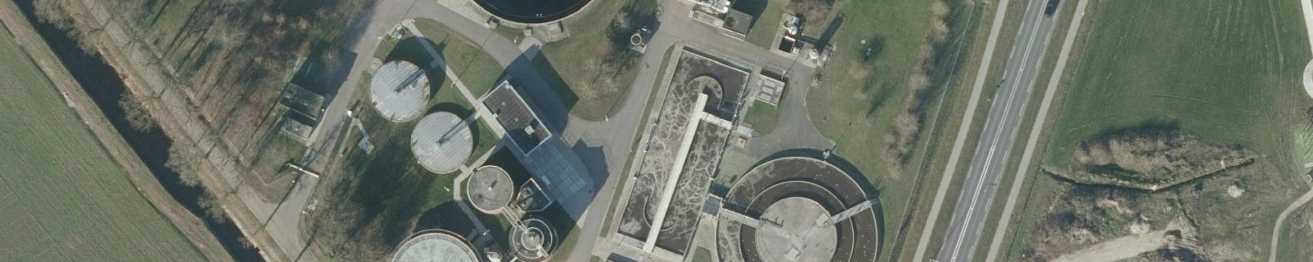 Luchtfoto van RWZI Raalte uit 2019